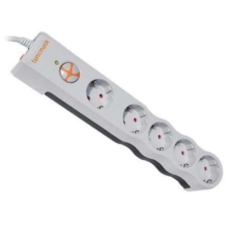 Tunçmatik Enerji Koruma Prizi Powersurge 5'li Beyaz 350 JOULE 1.5MT (TSK5094)
