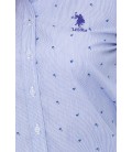 U.S. Polo Assn. Mavi Baskılı Slim Uzun Kol Gömlek G082GL004.ZEGNA.503686.VR036