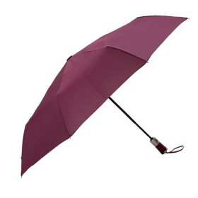 Pierre Cardin PC 236 BRG  Deri Saplı Bordo Kısa Otomatik Şemsiye
