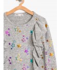 Koton Kız Çocuk Fırfırlı Sweatshirt  8KKG17024AK023