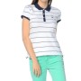 Mavi Polo Yaka Çizgili Kırık Beyaz Tişört  164736-20086