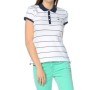 Mavi Polo Yaka Çizgili Kırık Beyaz Tişört  164736-20086