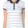Mavi Polo Yaka Çizgili Kırık Beyaz Tişört  164736-20086