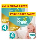 Prima Bebek Bezi Premium Care 4 Maxi Aylık Fırsat Paketi 168 Adet