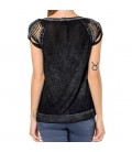 Blue Lady T-Shirt Detailed Cut And Combed Black 164809-900