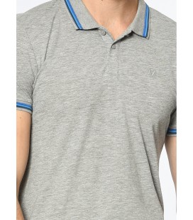 Blue 064056-22958 A Polo Shirt Polo T-Shirt Grey Melange