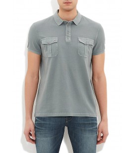 Blue Men's T-Shirt Semi Slim Fit Polo Shirt Yesil, 064107-23142