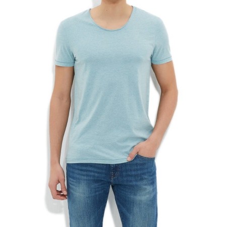 Blue Basic Men's T-Shirts Slim Fit 063023-23075