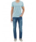 Blue Basic Men's T-Shirts Slim Fit 063023-23075