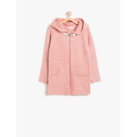 Pink cotton Hooded Cardigan 8KKG97657OT250