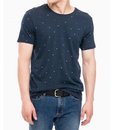 Navy Blue Printed T-Shirt 064385-24413