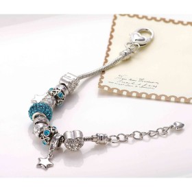 Swarovski Monemel Cam Göbeği  Taşlı Charm Bileklik (Altın Kaplama)
