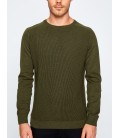 Cotton scoop-neck long sleeve sweater men's sweater plain 8KAM94560OT808
