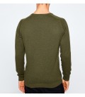 Cotton scoop-neck long sleeve sweater men's sweater plain 8KAM94560OT808