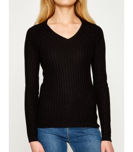Cotton V-neck women sweater 8KAK92506HT999