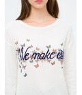 The hollow Collar cotton Sweatshirts Printed 6KAL16936OK002