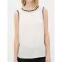 Cotton Sleeveless plain white Blouse 6YAK32296CW001