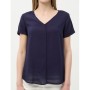 Women's cotton V-neck, Short Sleeve, Plain Blouse 6YAK62128CW720