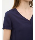 Women's cotton V-neck, Short Sleeve, Plain Blouse 6YAK62128CW720