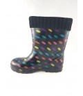Kids Rain Boots Black Spotted 171740