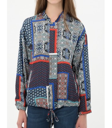 Patterned long sleeves cotton women's Jacket, 7KAK53621EWB51