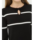 Cotton women's long sleeve Sweater, Striped Sweater 7KAL97687OT04S