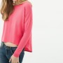 Cotton scoop-neck, long sleeve, relaxed fit, straight 6YAL96612JT303 Sweater