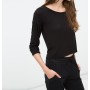 Cotton Boat Neckline, relaxed fit, Long Sleeve T-Shirt 6YAL11815OK999