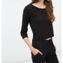 Cotton Boat Neckline, relaxed fit, Long Sleeve T-Shirt 6YAL11815OK999