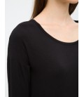 Cotton Boat Neckline, relaxed fit, Long Sleeve T-Shirt 6YAL11815OK999