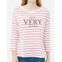 Cotton scoop-neck, long sleeve, relaxed fit, striped T-Shirt 6YAL11362JK95S