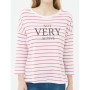 Cotton scoop-neck, long sleeve, relaxed fit, striped T-Shirt 6YAL11362JK95S