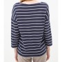 Cotton scoop-neck, long sleeve, relaxed fit, striped T-Shirt 6YAK13841OKL89