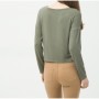 Cotton scoop-neck, long sleeve, slim fit, detailed shoulder T-Shirt 6YAL11815OK822