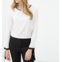 Cotton, long sleeve hollow Collar Blouse Plain 6YAK63948EW002