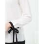 Cotton, long sleeve hollow Collar Blouse Plain 6YAK63948EW002