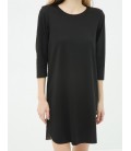 Cotton scoop-neck, long sleeve, relaxed fit, straight Dress 6YAL81075JK999