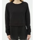 Cotton scoop-neck, long sleeve, relaxed fit, plain Sweatshirts 6YAL11536OK999