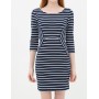 Hollow collar stripe cotton women's Dress 6YAK82815YKZ94