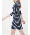 Hollow collar stripe cotton women's Dress 6YAK82815YKZ94