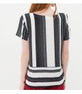 Women's striped cotton Short Sleeve Blouse 7KAK62268UW58M