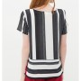 Women's striped cotton Short Sleeve Blouse 7KAK62268UW58M