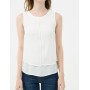 Stitching Detail women's cotton Sleeveless Blouse 7KAK32240UW001