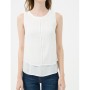 Stitching Detail women's cotton Sleeveless Blouse 7KAK32240UW001