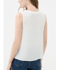 Stitching Detail women's cotton Sleeveless Blouse 7KAK32240UW001