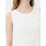 Stitching Detail women's cotton Sleeveless Blouse 7KAK32240UW001