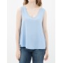 Blue cotton Sleeveless V-neck Blouse 7KAK32418CW610