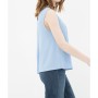 Blue cotton Sleeveless V-neck Blouse 7KAK32418CW610