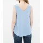 Blue cotton Sleeveless V-neck Blouse 7KAK32418CW610