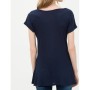 Women's Short Sleeve cotton Hollow-neck T-Shirt 6YAK13767EK720